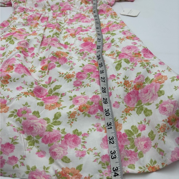 Altar'd State Floral Midi Dress Size M NEW Square Neck Puff Sleeve Cottagecore - Picture 6 of 8